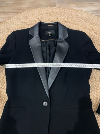 Americana Mango Solapa Piel Negra