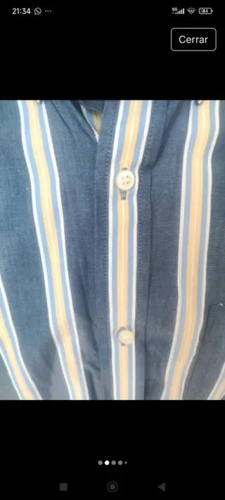 Camisa Cortefiel Rayas Azul y Beige