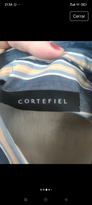 Camisa Cortefiel Rayas Azul y Beige