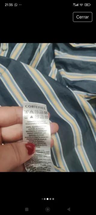 Camisa Cortefiel Rayas Azul y Beige