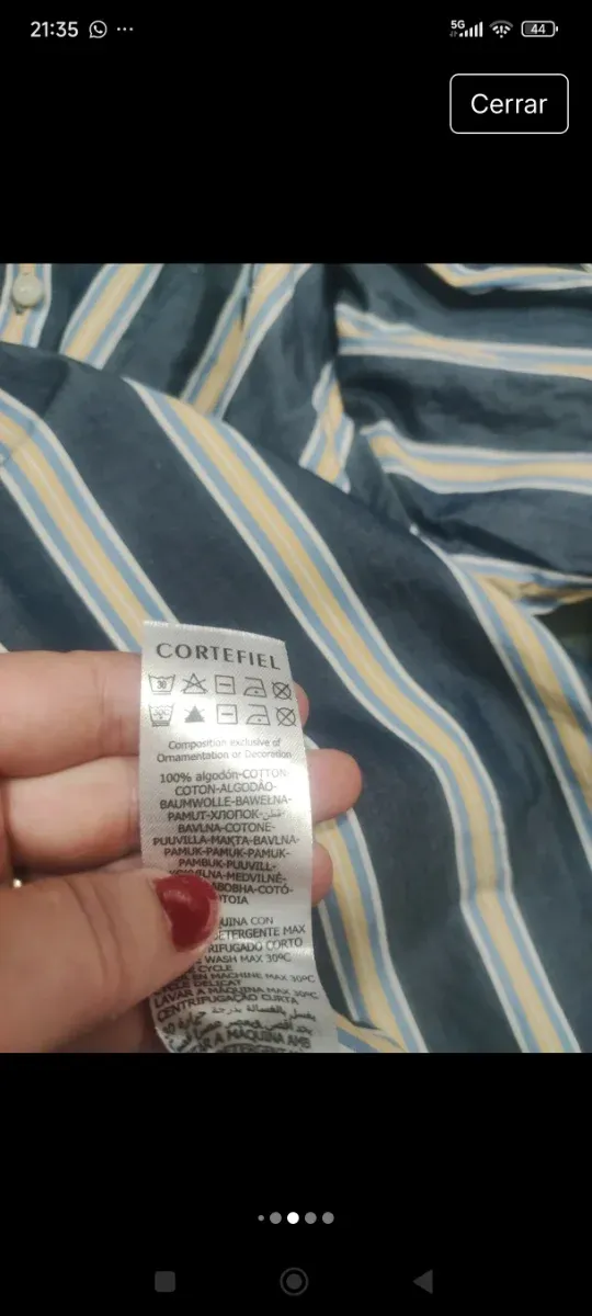 Camisa Cortefiel Rayas Azul y Beige