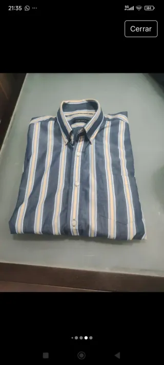 Camisa Cortefiel Rayas Azul y Beige