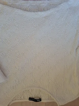 Camiseta crop Zara blanca talla única