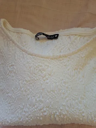 Camiseta crop Zara blanca talla única