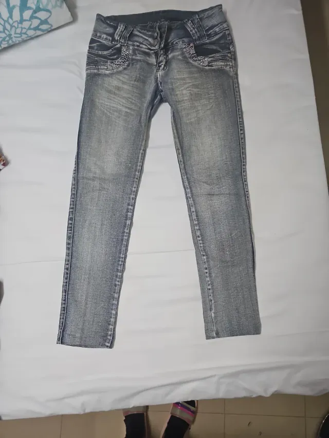 Vaqueros colombiano t12 azul desgastados destalles