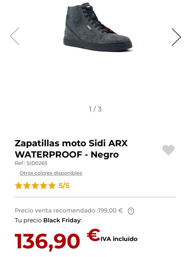 Zapatillas Moto Sidi ARX Waterproof Talla 44