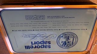 Scatola di latta vintage Sapor