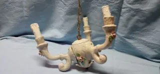 Lampadario ceramica con fiori