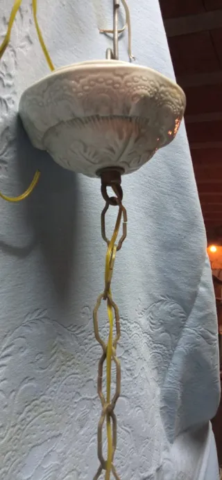 Lampadario ceramica con fiori