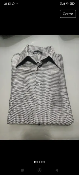 Camisa Zara Estampada Gris y Blanca