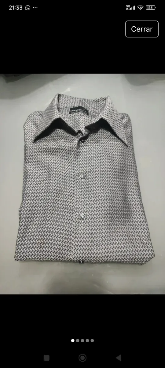 Camisa Zara Estampada Gris y Blanca