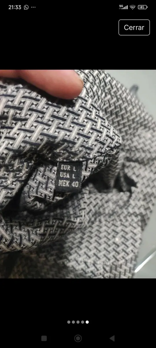 Camisa Zara Estampada Gris y Blanca