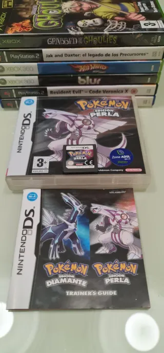 Pokémon Perla per Nintendo DS, versione PAL Spagna, collezione completa