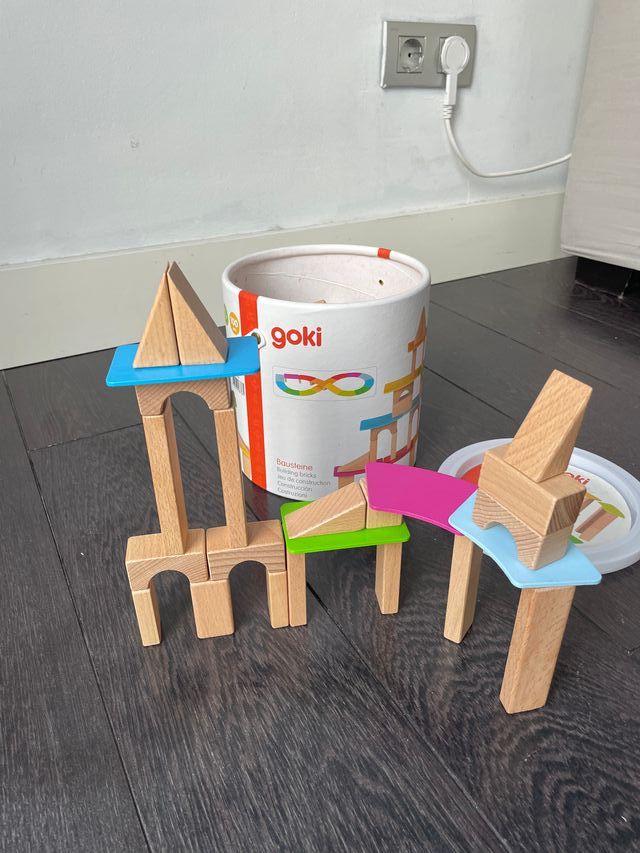 Blocchi di costruzione in legno Goki 1+ 100 pezzi