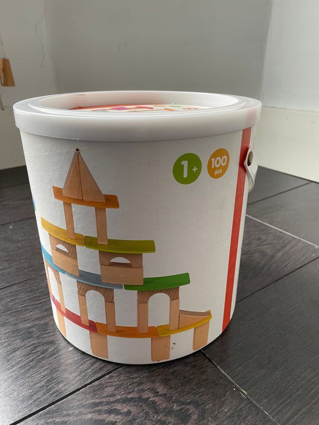 Blocchi di costruzione in legno Goki 1+ 100 pezzi