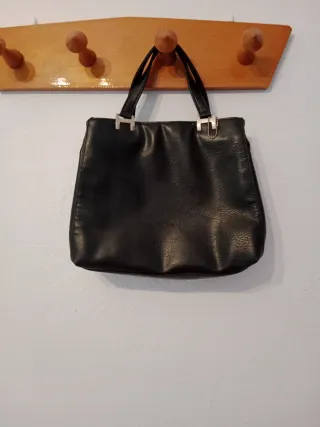 Bolso piel vintage mujer negro