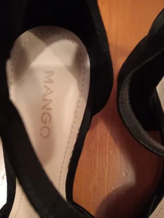 Zapatos Mango Tacón Ancho Negro