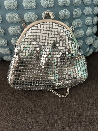 Cartera de fiesta plateada