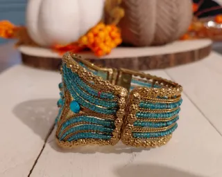 Bracciale donna oro e turchese