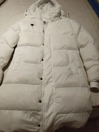 Plumífero largo blanco calentito