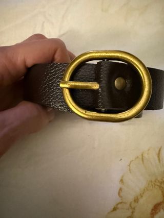 Cintura pelle testa di moro 106 cm fibbia oro