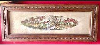 Paisaje rural aguafuerte firma Chaludon