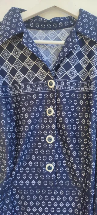 Vestido Vintage Azul y Blanco