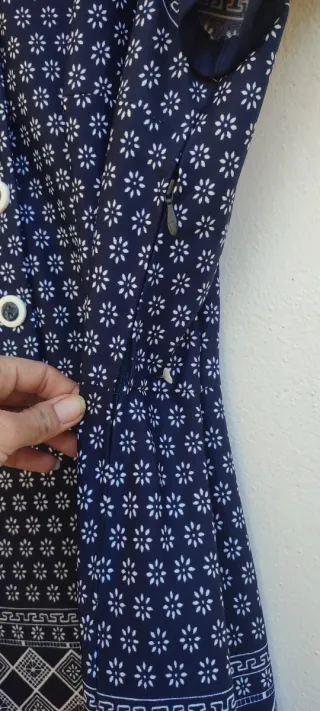 Vestido Vintage Azul y Blanco