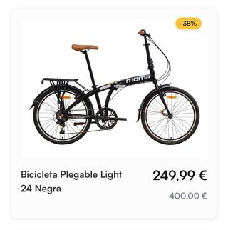 Bicicleta pieghevole Moma 24 Nera (50% -125€)