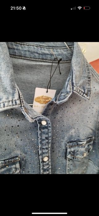 Camisa vaquera con brillos