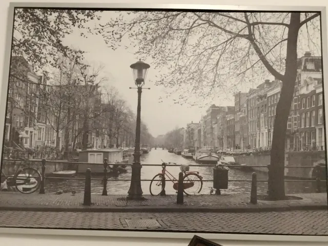 Cuadro Amsterdam Canal Bicicleta Farola