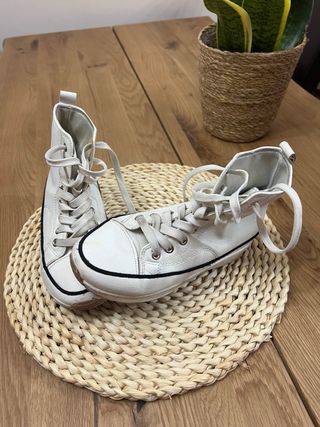 Bambas de bota blancas polipiel tipo Converse