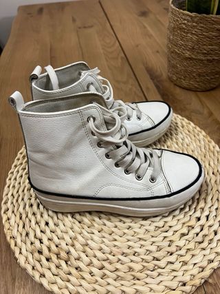 Bambas de bota blancas polipiel tipo Converse
