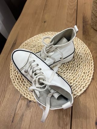 Bambas de bota blancas polipiel tipo Converse