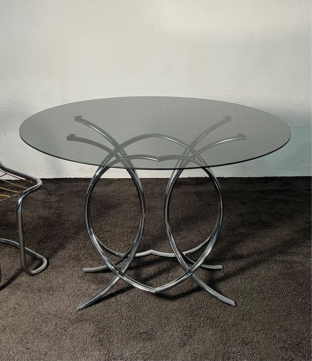Mesa comedor tubular Vintage, años 70