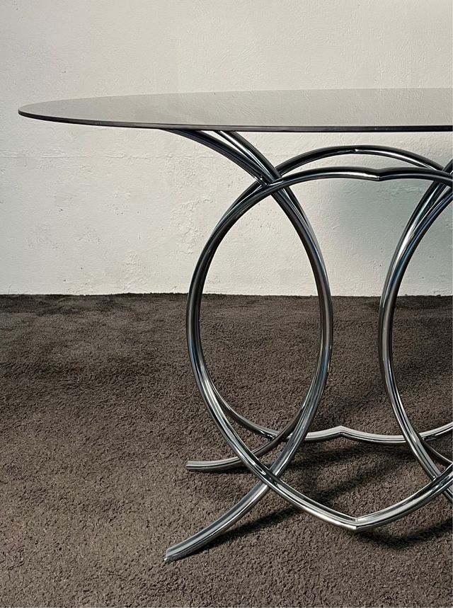 Mesa comedor tubular Vintage, años 70