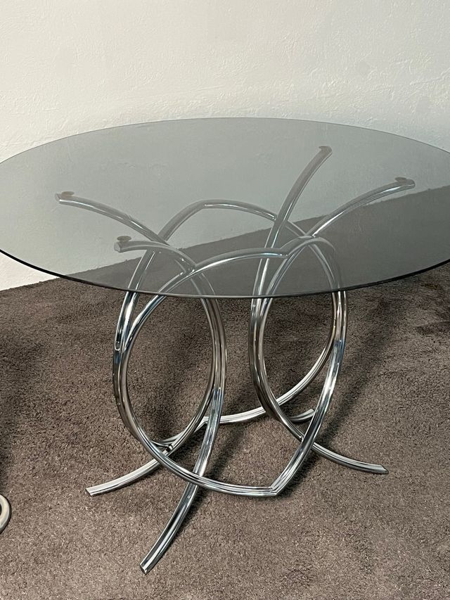 Mesa comedor tubular Vintage, años 70