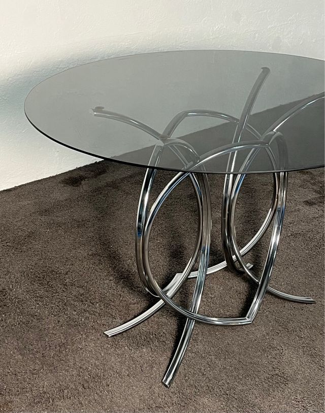 Mesa comedor tubular Vintage, años 70
