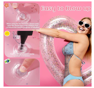 Ciambella Cuore Glitter 120cm