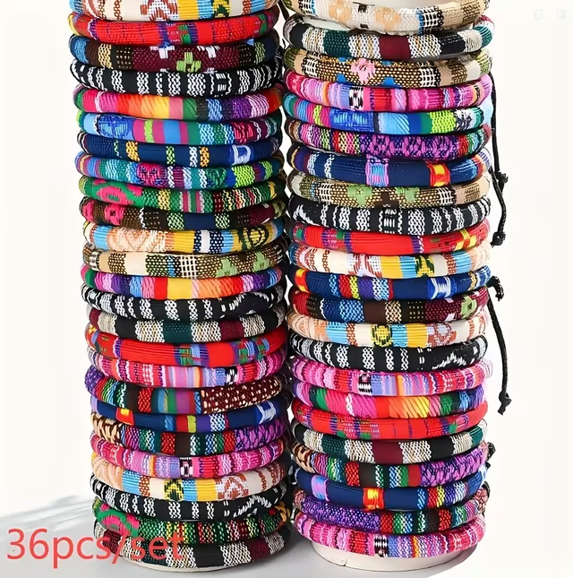 Lote de 36 pulseiras trançadas estilo surf boêmias novas