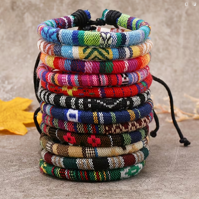 Lote de 36 pulseiras trançadas estilo surf boêmias novas