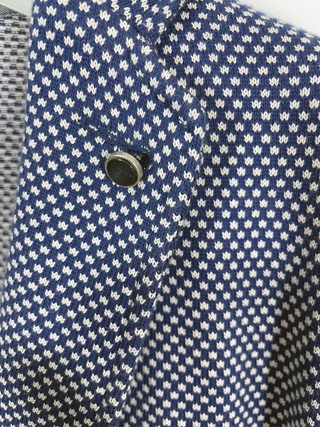 Blazer Zara azul y blanco