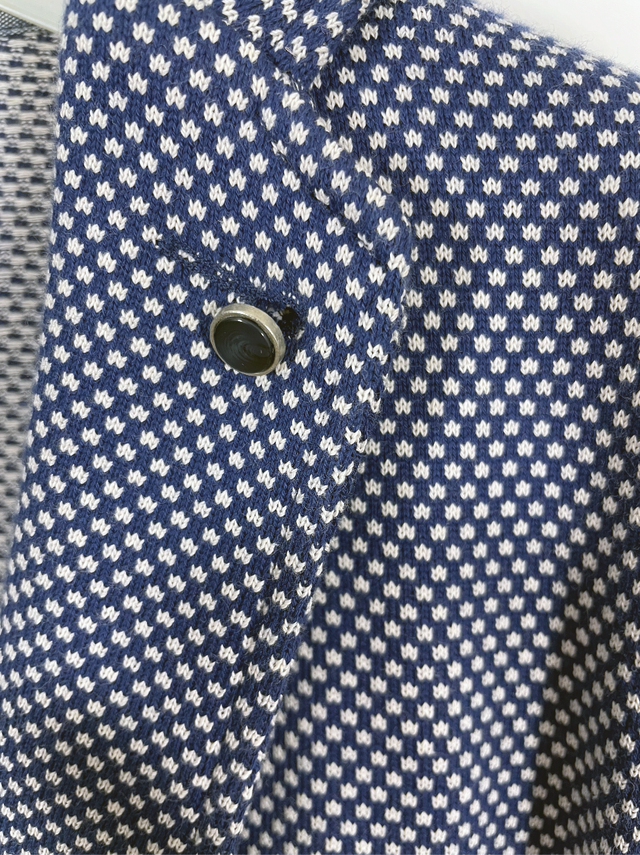 Blazer Zara azul y blanco