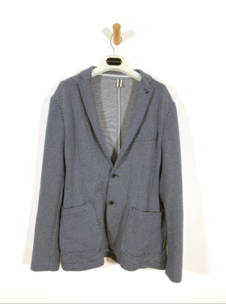 Blazer Zara azul y blanco