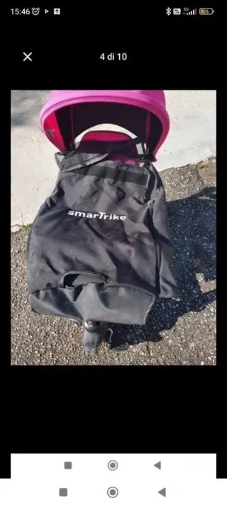 Passeggino rosa e nero