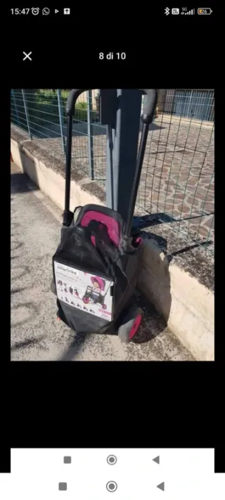 Passeggino rosa e nero