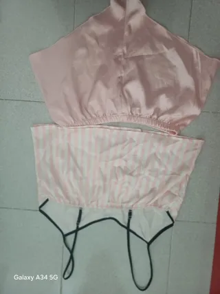 Completo donna M/L rosa e bianco