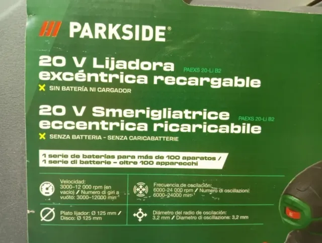 Lijadora Orbital PARKSIDE Batería de la serie 20V Xvteam