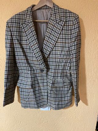 Americana Burberry Cuadros Beige Marrón