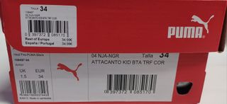 Zapatillas Puma Attacanto Nuevas Talla 34